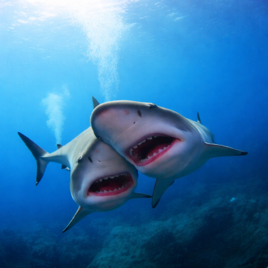 Sharks-up-close-in-deep-blue-1 वैज्ञानिकों का दावा: कुछ शार्क की भी होती हैं बेस्ट फ्रेंड्स | शार्क के सामाजिक व्यवहार की पूरी जानकारी