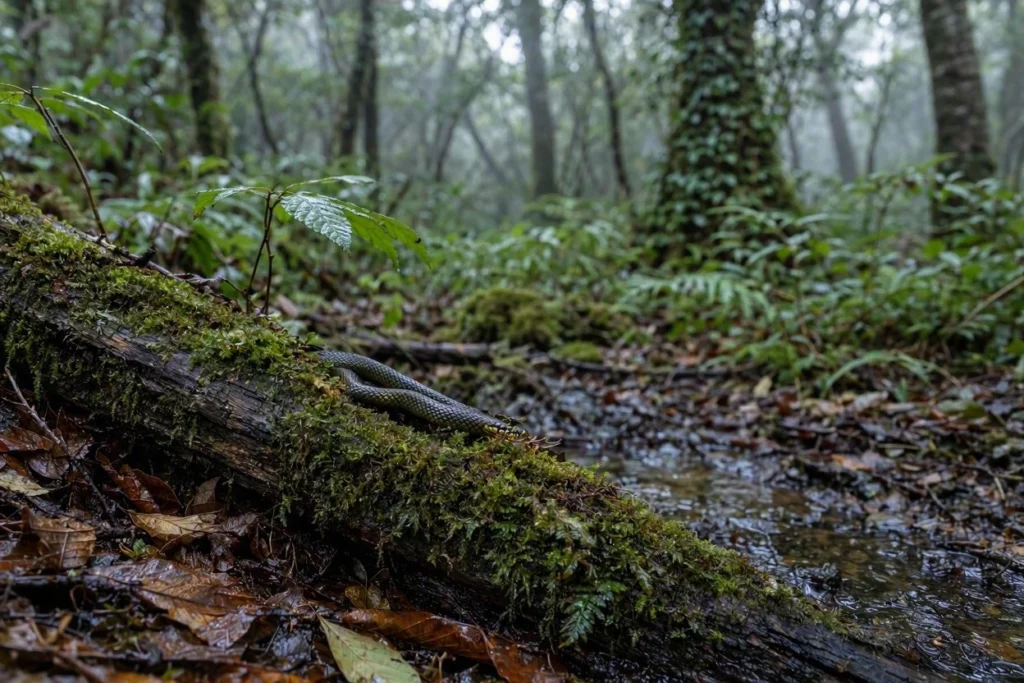 What does the living environment of Achalinus mirabilis look like?